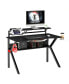 PVC Coated Ergonomic Metal Frame Gaming Desk With K Shaped Legs, Black