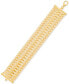ფოტო #1 პროდუქტის Triple Strand Cleopatra Flexible Link Bracelet in 14k Gold-Plated Sterling Silver