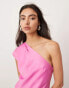 Фото #4 товара ASOS EDITION one shoulder seam detail maxi dress with full skirt in pink