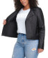 Plus Size Trendy Faux Leather Moto Jacket