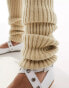 My Accessories London knitted leg warmers in beige