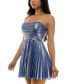 Juniors' Sweetheart-Neck Shimmery Fit & Flare Dress