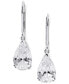 ფოტო #3 პროდუქტის Cubic Zirconia Teardrop Leverback Drop Earrings in 14k White Gold