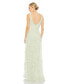 Фото #3 товара Women's Sequined Scallop Ruffle Tiered V-Neck Gown