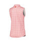 ფოტო #1 პროდუქტის Women's Pink The Players Gingham Sleeveless Polo