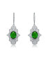 Фото #2 товара Sterling Silver with White Gold Plated Oval Cubic Zirconia Embellish Leverback Earrings