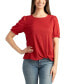 Фото #1 товара Juniors' Round-Neck Short-Sleeve Texture-Knit Top