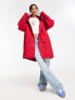 ASOS DESIGN hero four pocket parka in red