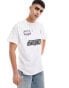 ASOS DESIGN oversized t-shirt in white with sporty front print