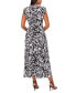 ფოტო #2 პროდუქტის Women's Printed V-Neck Belted Maxi Dress