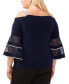 ფოტო #4 პროდუქტის Plus Size Mesh-Inset Cold-Shoulder Top