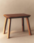 Bevelled acacia stool Коричневый, 33 x 25 x 22 cm - фото #9