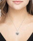 ფოტო #2 პროდუქტის Black Diamond (1/10 ct. t.w.) & White Diamond (1/20 ct. t.w.) Open Heart 18" Pendant Necklace in Sterling Silver