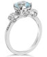 Aquamarine (1-1/4 ct. t.w.) and Diamond (1/10 ct. t.w.) Ring in Sterling Silver