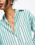 ASOS DESIGN oversized shirt in green stripe