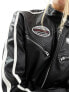 Фото #5 товара Bershka faux leather motorcross jacket in black