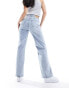 Фото #6 товара Vero Moda high rise wide leg jeans in light blue wash