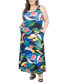 ფოტო #2 პროდუქტის Plus Size Sleeveless Maxi Dress with Pockets