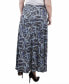 Plus Size Maxi A-Line Skirt with Front Faux Belt