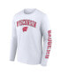 Men's White Wisconsin Badgers Distressed Arch Over Logo Long Sleeve T-shirt