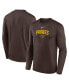 Фото #1 товара Men's Brown San Diego Padres Authentic Collection Practice Performance Long Sleeve T-Shirt