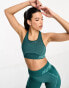 Hummel Seamless sports crop top with scoop neck in teal