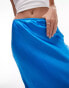 Фото #8 товара Topshop Petite satin bias maxi skirt in blue