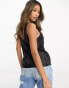 Фото #2 товара ASOS DESIGN scoop neck cami in satin in Black