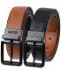 Фото #4 товара Men's Reversible Faux-Leather Stretch Dress Belt