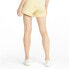 Фото #2 товара Puma Downtown High Waisted Shorts Womens Yellow Casual Athletic Bottoms 53358741
