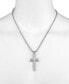ფოტო #2 პროდუქტის Cross Pendant Necklace in Gray Carbon Fiber and Stainless Steel, Created for Macy's