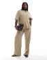 Фото #1 товара ASOS DESIGN Curve low rise linen look trouser in taupe