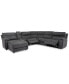 Фото #1 товара Hutchenson 6-Pc. Fabric Chaise Sectional with 2 Power Recliners and Console