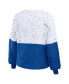 Women's White, Royal Florida Gators Colorblock Script Pullover Sweater