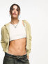 Фото #1 товара Cotton:On cropped quarter zip fleece in washed light sand