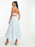 Фото #2 товара ASOS DESIGN Petite lace collar midi dress with open back detail in light blue