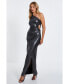 ფოტო #2 პროდუქტის Women's One Shoulder Cut Out Maxi Dress