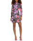 Фото #1 товара Платье мини с застежкой спереди Donna Morgan Floral Draped-Front