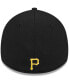 Фото #4 товара Men's Black Pittsburgh Pirates Top Visor 39THIRTY Flex Hat
