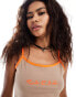 Фото #1 товара COLLUSION graphic square neck cami in brown