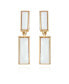 Gold-Tone White Acrylic Dangle Drop Earrings