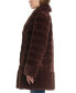 ფოტო #3 პროდუქტის Women's Faux-Fur Notched Collar Coat