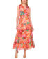 ფოტო #1 პროდუქტის Women's Sleeveless Tie-Neck Tiered Maxi Dress