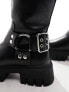 Фото #8 товара ASOS DESIGN Cady knee high harness boots in black