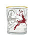 Фото #2 товара 14-Ounce 22 Carat Gold-Tone Rim DOF (Double Old Fashioned) Glass Set of 4 - Reindeer Swirl