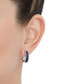 ფოტო #2 პროდუქტის Lab Grown Sapphire (2-3/8 ct. t.w.) & Lab Grown Diamond (1/2 ct. t.w.) Baguette Hoop Earrings in 14k White Gold, 0.67"