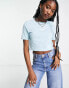 Vans Oval Sporty crop t-shirt in blue Exclusive at ASOS Голубой, 2XL - фото #2