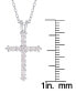 Фото #4 товара Macy's diamond Cross Pendant Necklace (1/2 ct. t.w.) in Sterling Silver or 14k Gold-Plate Over Sterling Silver, 16" + 2" Extender