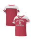 ფოტო #2 პროდუქტის Girls Toddler Crimson, White Oklahoma Sooners Piecrust Promise Striped V-Neck T-shirt