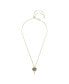 Фото #2 товара Swarovski crystal Swarovski Imitation Pearl, Shell, White, Gold-Tone Idyllia Y Pendant Necklace